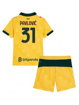 Billige AC Milan Strahinja Pavlovic #31 Tredjedraktsett Barn 2025-26 Kortermet (+ Korte bukser)